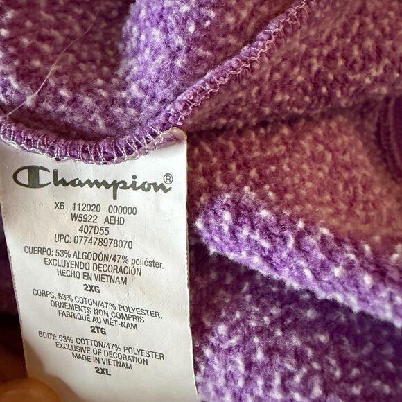 Champion Hombre Sweatshirt Fleece Top Shirt Blouse Purple 2XL - Picture 6 of 7
